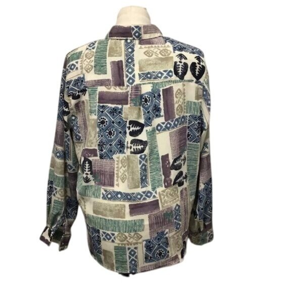 Alfred Dunner Women’s Long Sleeve Button Down Shirt, Multicolor, size 14 - Picture 5 of 8